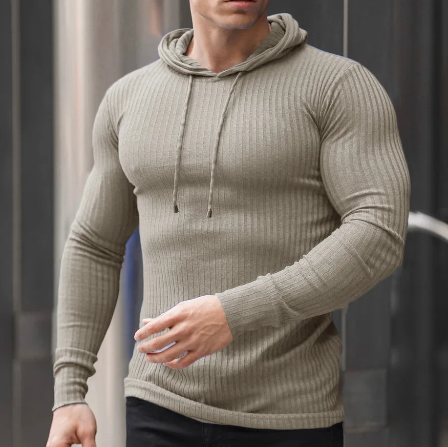 2024 Men Casual Long Sleeve Hoodies Tees Vintage Pullover Man Stitching Hooded Drawstring Sweatshirt Men Fitness Clothing