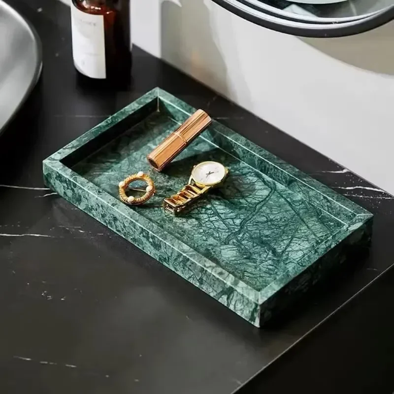 Modern Stone Tea Tray Customizable Size Durable Home Decor Furniture for Apartment Villa Hotel Dresser Decorative Craft Item