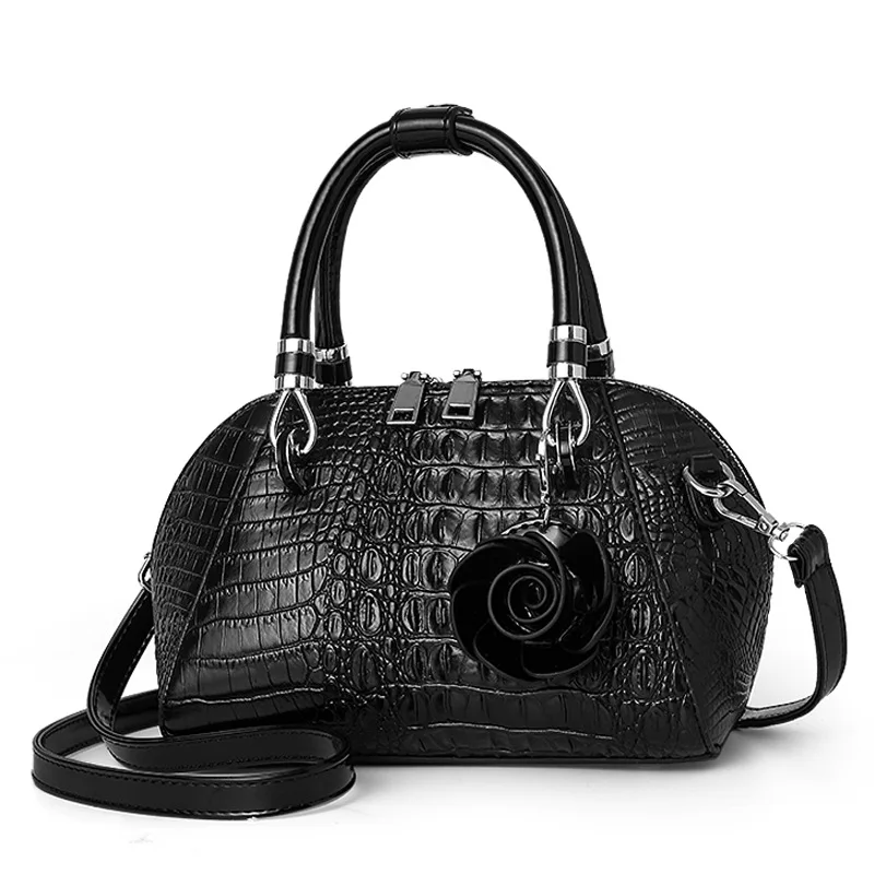 Luxury Alligator Handbags  Big Capacity PU Leather Flowers Crossbody Shoulder Bags for Women Messenger Ladies Shoulder Bag