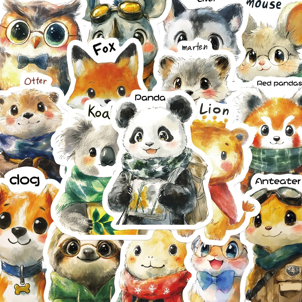 50 قطعة الكرتون الخيال الحيوان كليب الفن ملصق مضحك الكلب الباندا الثعلب ملصق مائي DIY بها بنفسك سجل القصاصات مذكرات الثلاجة القرطاسية سكيت ملصق #1