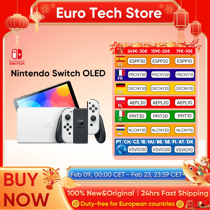 Nintendo Switch OLED-model 7-inch scherm Joy-Con-handgreep Verbeterde audio Verstelbare console Stabiele tv-modus Videogame