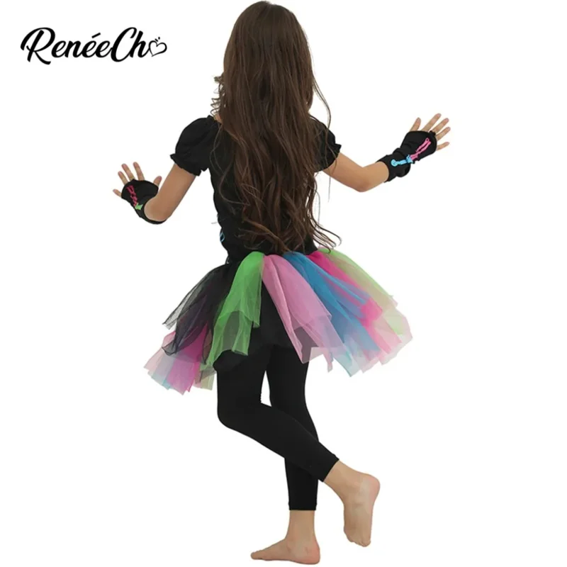 Orso Den Costumi di Famiglia Halloween Madre E Figlia Costume di Carnevale Ragazza Scheletro TuTu Vestito Cosplay Donne Funky Nuovo 2025