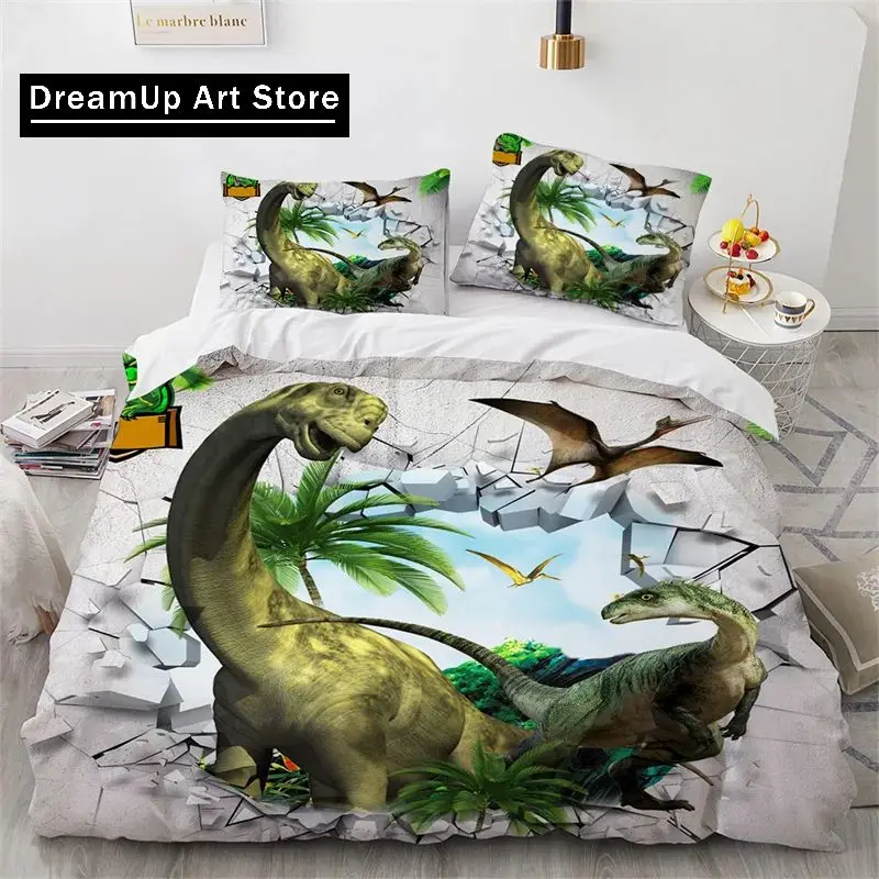 3D Print Jurassic World Park Dinosaur Bedding Set Boys Girls Twin Queen Full Size Duvet Cover Pillowcase Bed Adult Bedroom