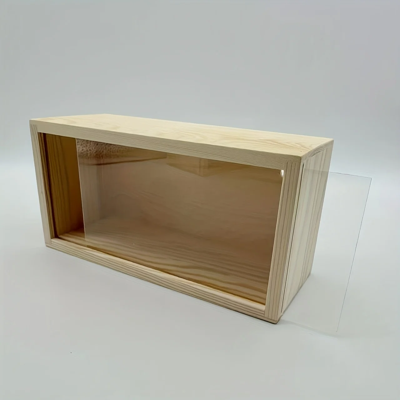 One-Piece Solid Wood Lightbox Storage Box, Figure Photo Frame Display Box, Suitable for DIY Lightbox Night Lamp and Artistic Cre