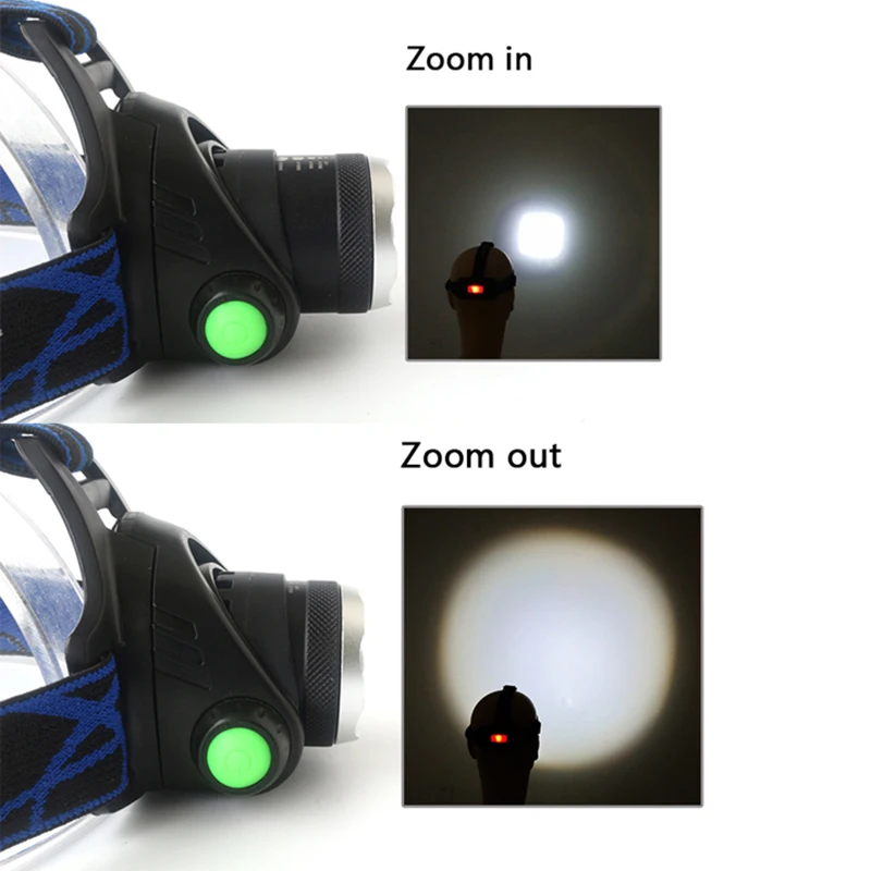 Super Bright T6 Headlamp Head Flashlight Lamp Torch Headlights  Usb Rechargeable 18650 Battery Waterproof Lantern