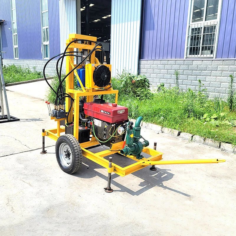 

High Quality Diesel Engine Well Drilling Rig Tractor Mounted Water Drilling Machine 100m Deep Alloy Pdc Coring Bits Optional