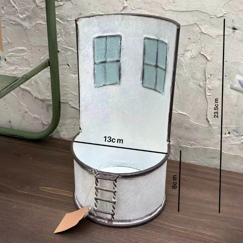 Iron House Flower Pot Iron Castle Thick Iron Balcony Pots Macetas Plant Pot Macetas Para Plantas Jardineria Plant Accessories