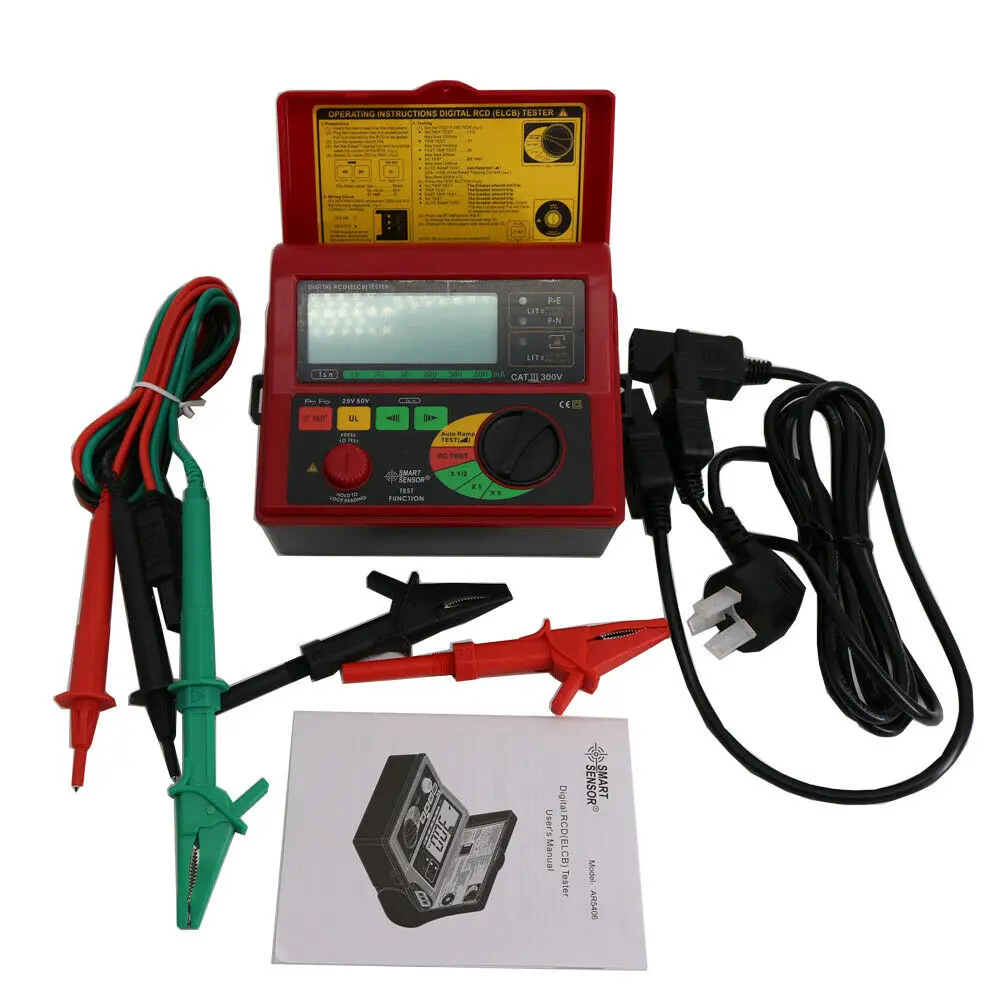 Умный датчик AR5406 Цифровой тестер УЗО/ELCB Тестер утечки Тестер тока утечки
