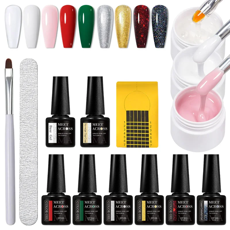 

Набор для наращивания ногтей гелем, 14 шт., цветные гели, быстрое наращивание, полный комплект инструментов, инструменты для удлинения ногтей, украшения для ногтей, материалы для маникюра