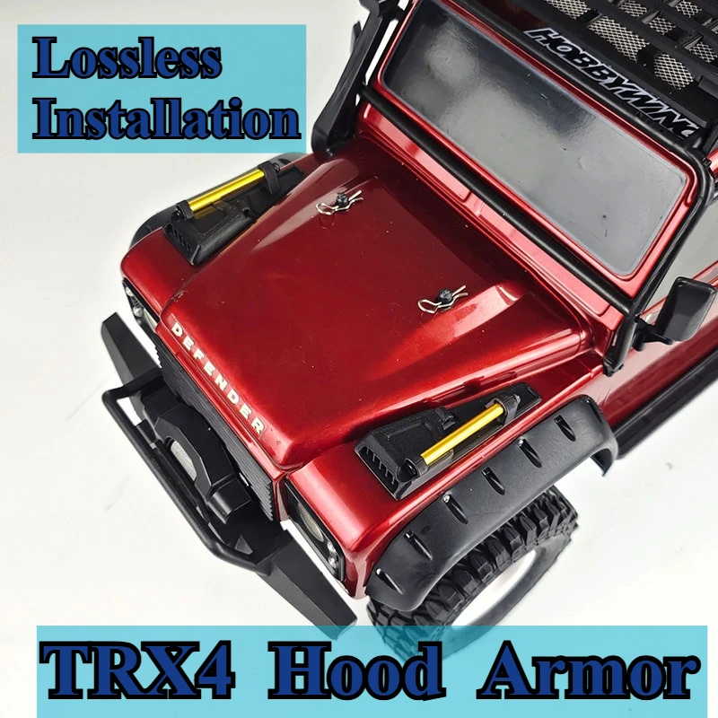 RC Crawler Hood Guard Protective Plate 1:10 TRX4 Off Road Climbing Car Non-destructive Installation RC Model Upgrade Mod Parts