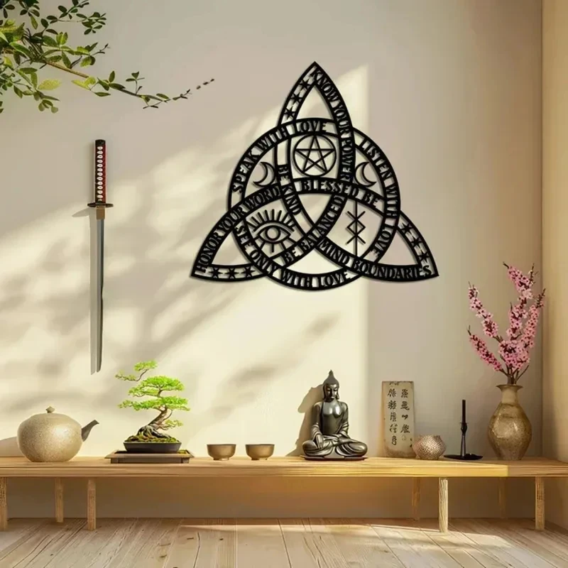 Good Witch Celtic Knot Wall Art Modern Irish Home Decor Triquetra Infinity Design 14.5x15.7 Housewarming Gift 1pc