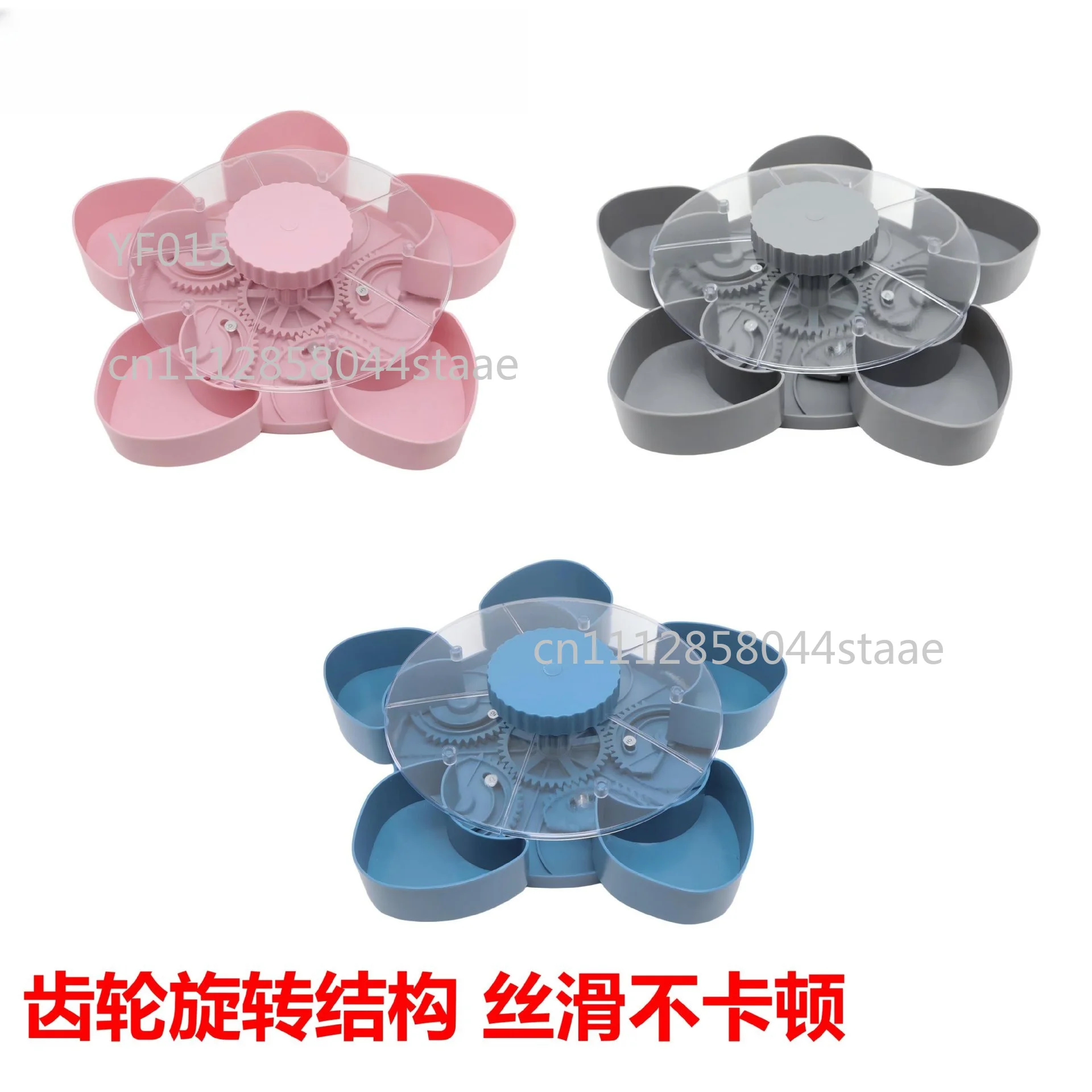 Rotatable Divided Snack Tray, Multi Compartment Spin Serving Platter