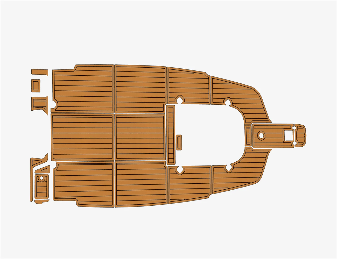 Non-Slip EVA Faux Teak Marine Mat Self-Adhesive 6mm Yacht Cockpit Pad for 2015 Key West 239 Boat Decking Easy Install