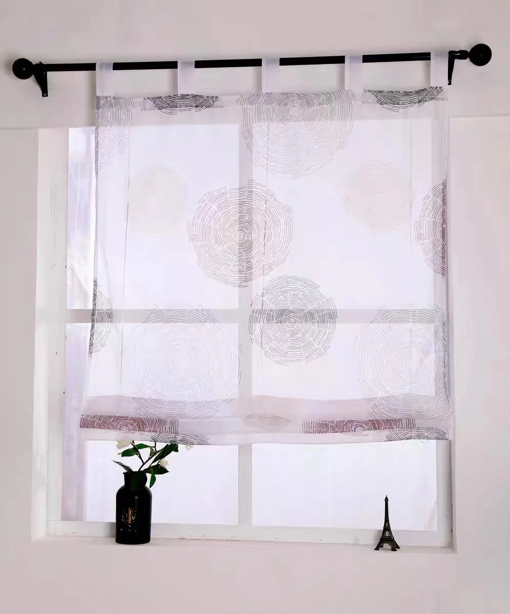 

Roman Curtains 1 PCS/Lot Tulle Curtains Sheer Window Door Curtains For Coffee Kitchen Living Room Voile Screening Panel Wall