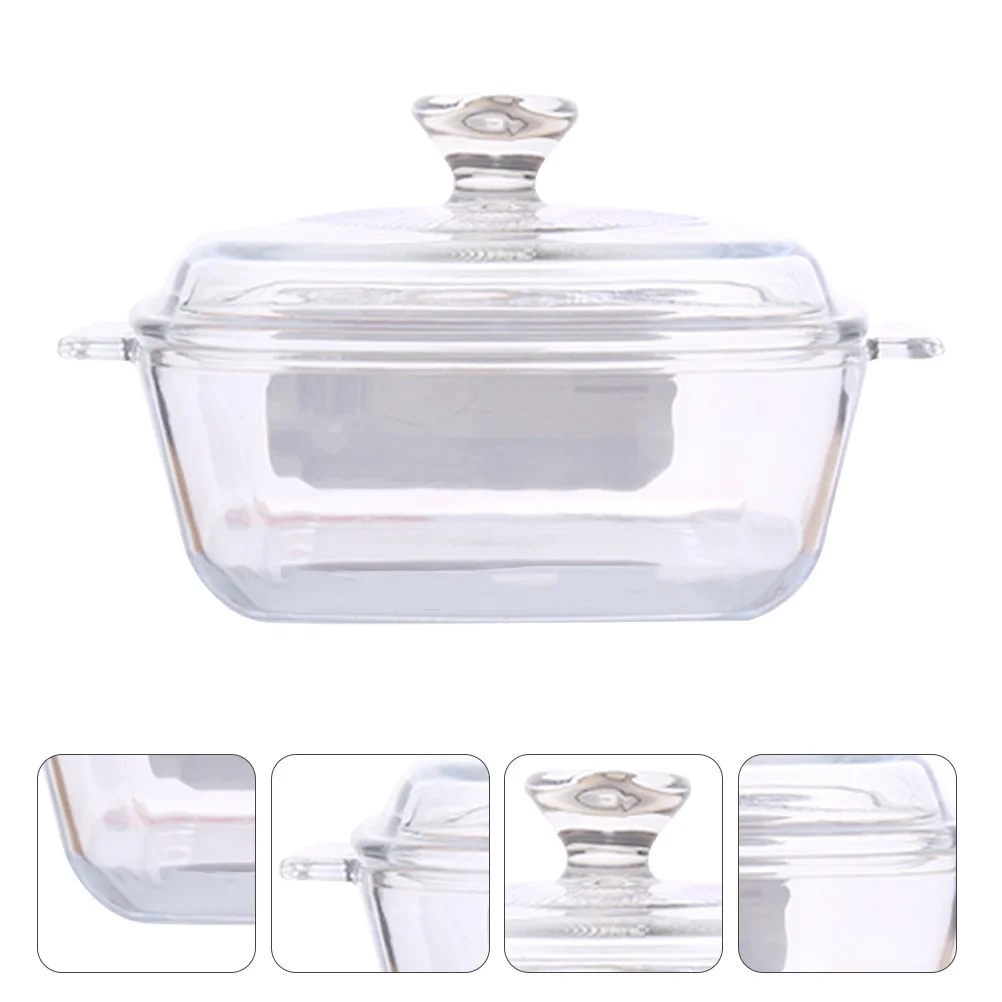 

1Pcs Tempered Glass Bowl Heat-Resistant Microwave Oven Safe Clear Practical Easy Clean Dishwasher Tempered Glass Bowl