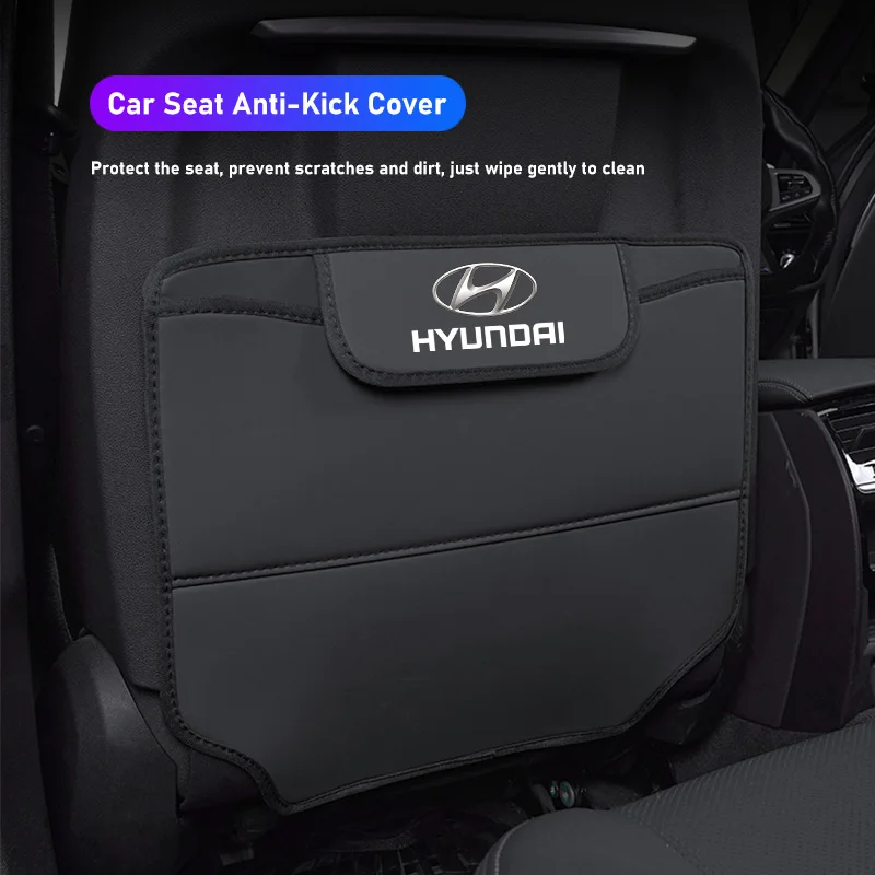 

Car Seat Anti-Kick Pad Leather Cover Interior Storage Bag For Hyundai IONIQ Sonata Elantra Grandeur i20 i10 SantaFe i30 Palisade