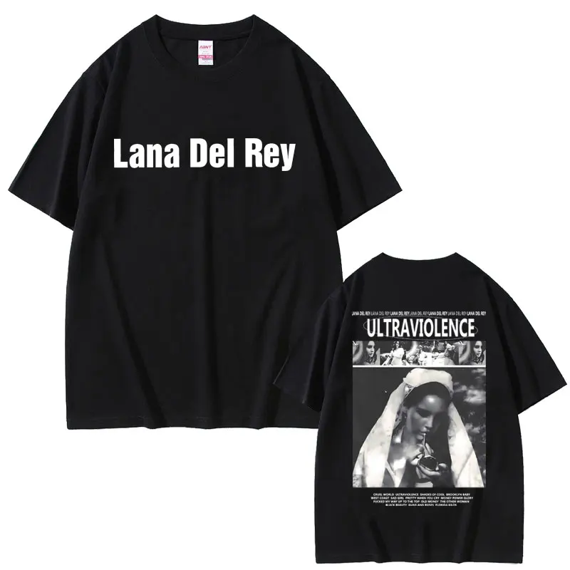 

Lana Del Rey Ultraviolence Graphic Print T Shirt Men Women Hip Hop Oversized T-shirts Male Art Aesthetic Tees Vintage Streetwear