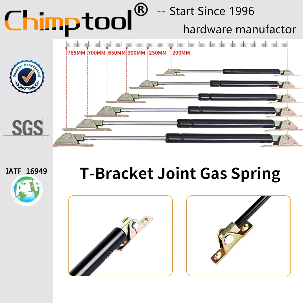 1 Pc T-Bracket Joint Gas Spring Universal Shock Absorber Hydraulic Lift Support Strut Bar For RV Bed Car Furniture Can Customize