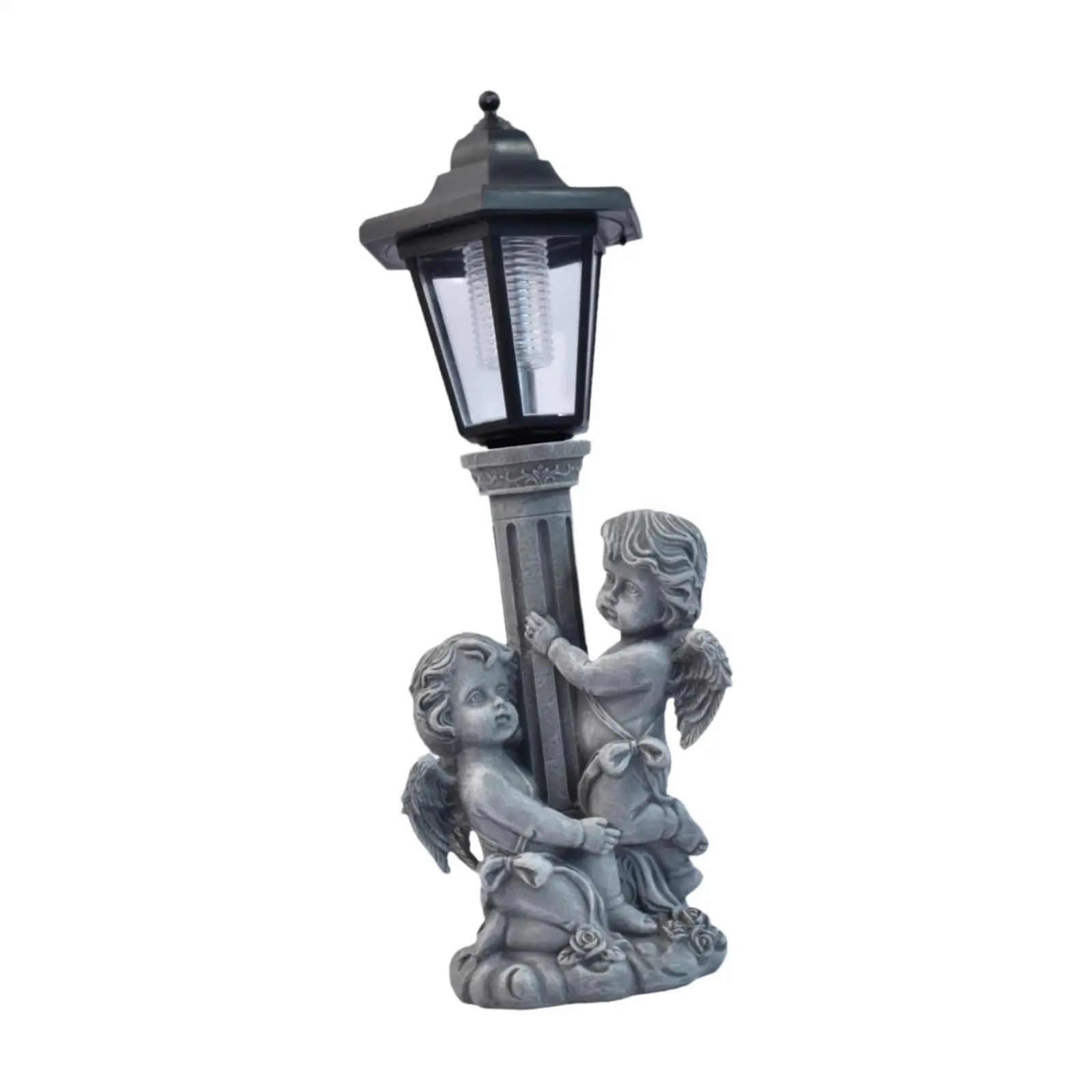 Resin Solar Powered Angel Statue Decorative Figurine Large Garden Sculpture for Outdoor Decorations