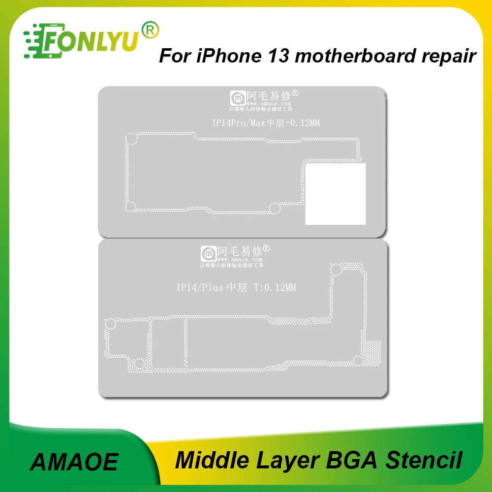AMAOE Middle Layer Reballing Stencil Platform Kit For IPhone13 13Mini 13Pro Max Tin Planting BGA Motherboard Repair Tools