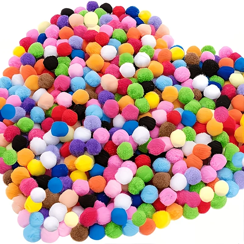 300pcs 1.5 cm DIY Craft Pom-Poms, Colorful Pom-Poms, For Handmade Use, Art and Craft Decoration