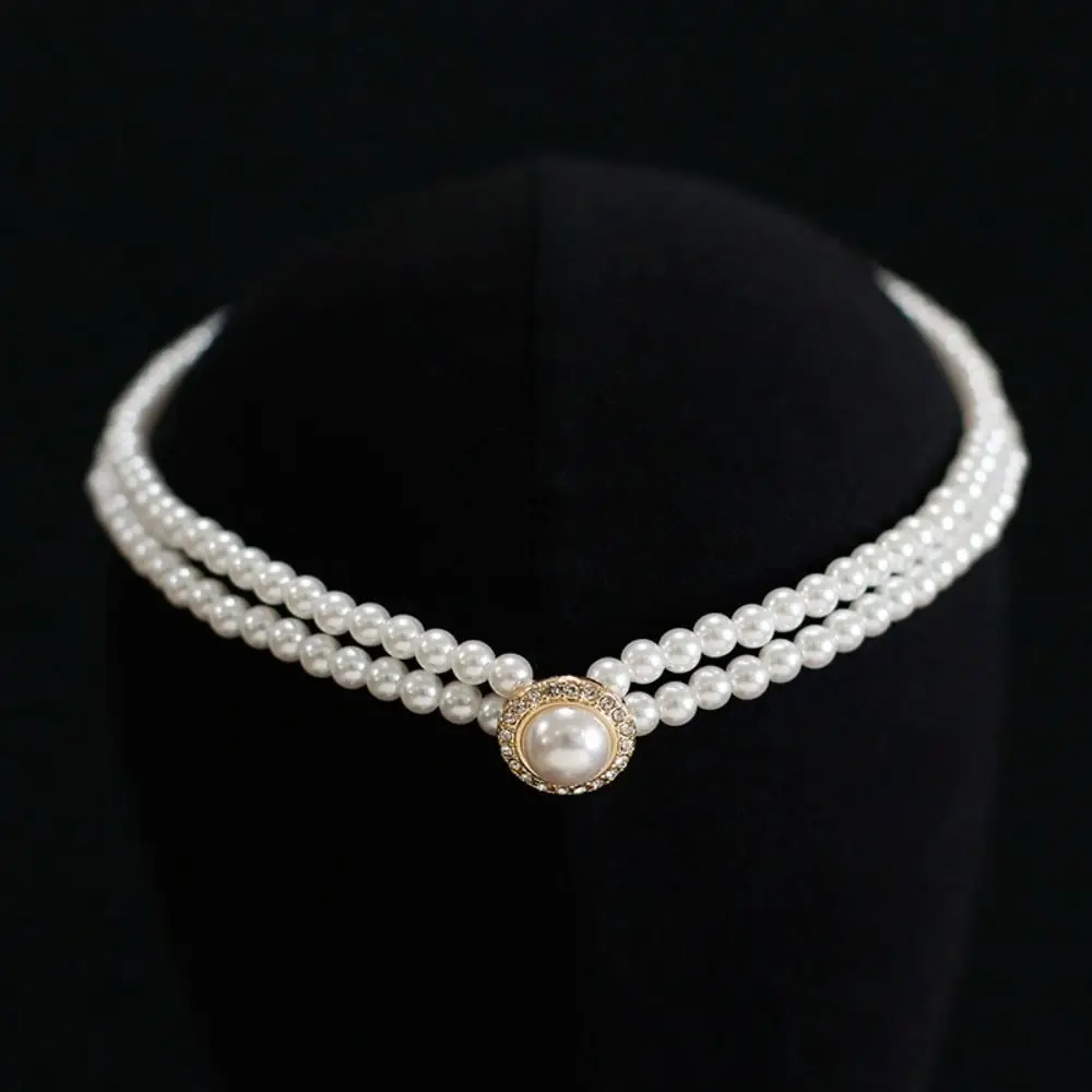 Elegante collar de perlas de pera simulada, cadena exquisita, cadenas cortas, regalo de boda