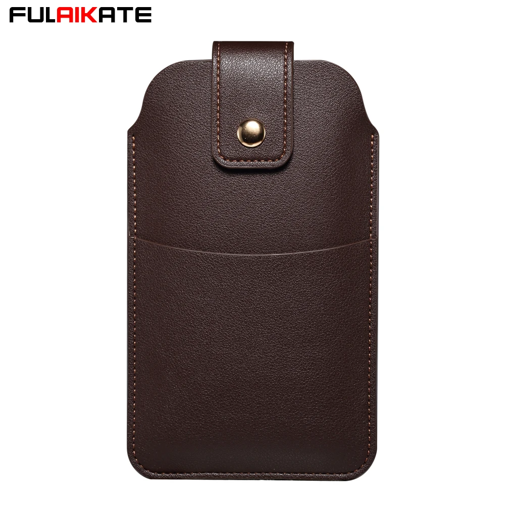 

FULAIKATE Slim Universal Phone Holster for iPhone 15 Pro Max Man Mobile Pouch with Card Pocket Belt Waist Bag for Samsung S24+