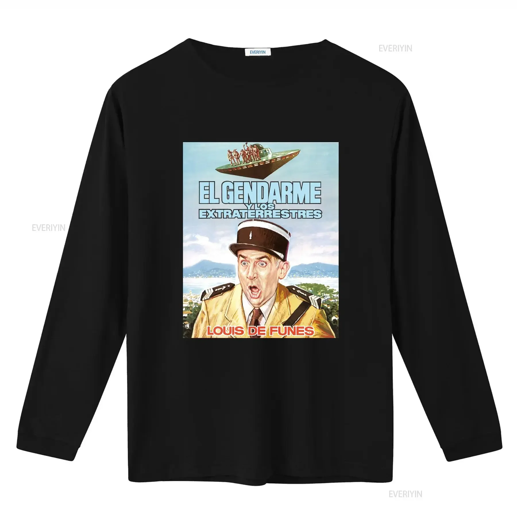 Louis De Funes The Gendarme And Extra Terrestrials T shirt Classic Movie Design Casual vintage Washed Breathable Stylish Unisex