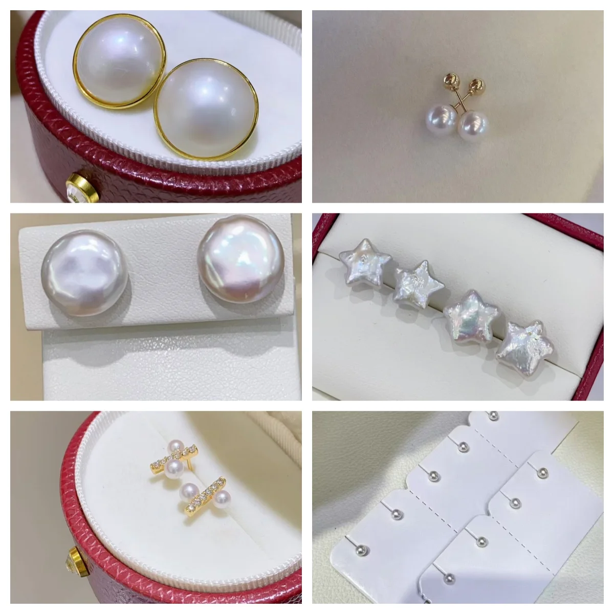 

Multi-designs S925 Silver Mirror Luster Mabe Baroque Natural Freshwater Pearl Ear Studs For Women Star Pearl Solitaire Jewelry