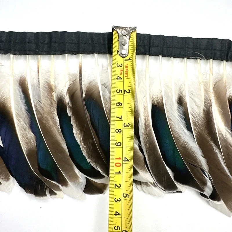 1 Meter Natürliche Entenfedern auf Klebeband, Quasten-Fransen-Besatz, Fasanenfedern, Kleiderbesatz, Gänsefedern, Band, DIY-Dekoration, Hochzeitsaccessoires – Detail 5