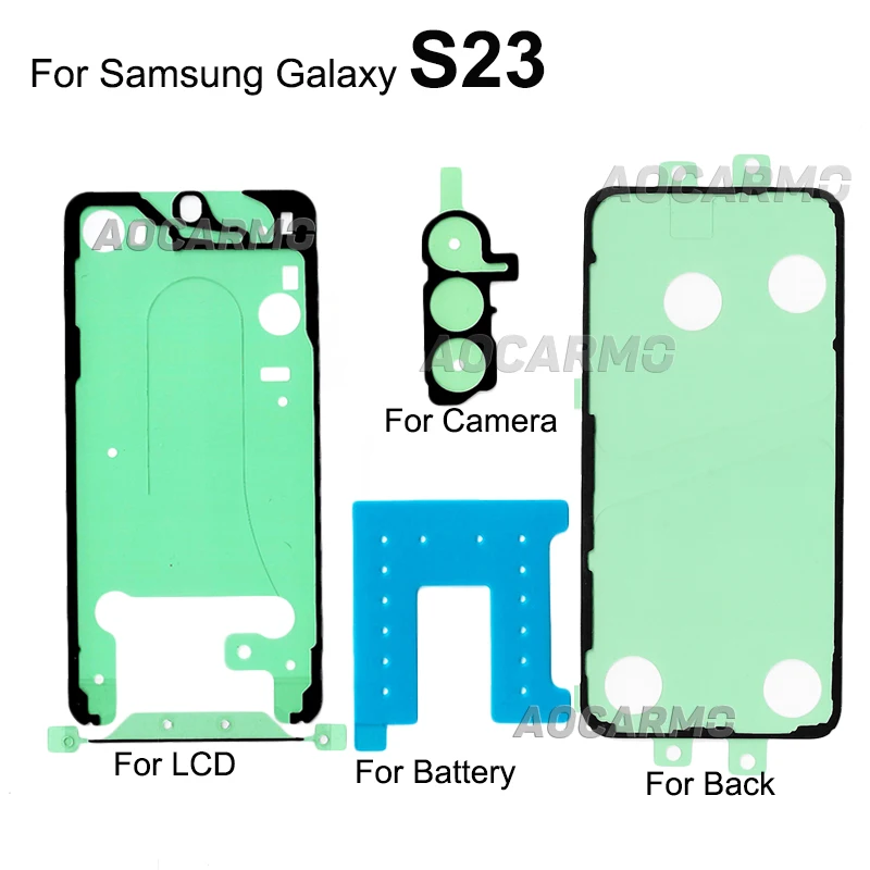 Aocarmo  For Samsung Galaxy S23 Ultra S23U Back Battery Rear Cover Waterproof Sticker Glue Front Screen LCD Adhesive Replacement
