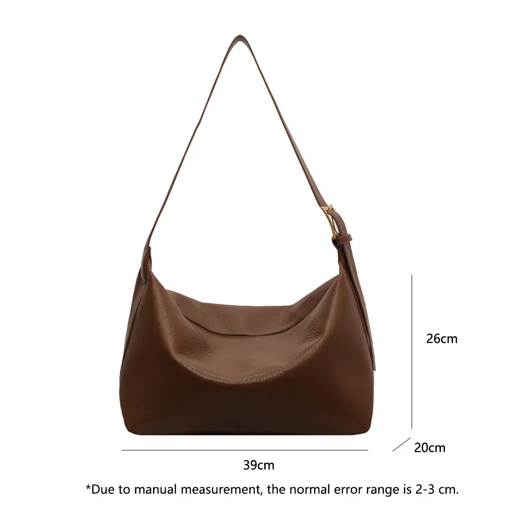 Ladies Casual Shoulder Bag Trend Shopping Bag Solid Soft PU Retro Large Capacity Crossbody Luxury Designer Women Messenger Bags