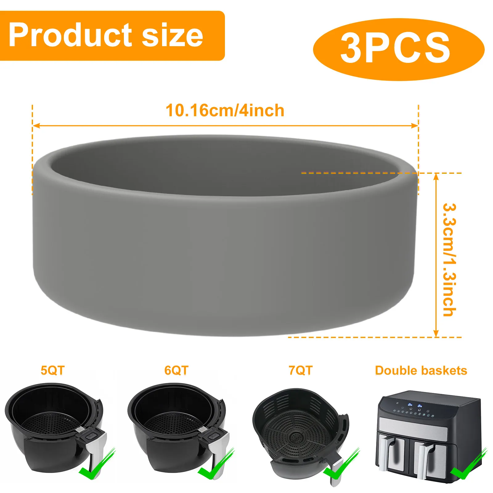 3Pcs Air Fryer Egg Molds Non-stick Silicone Egg Poacher Cup Egg Boiler Container Microwave Egg Cooker Heat-proof Egg Bite Maker