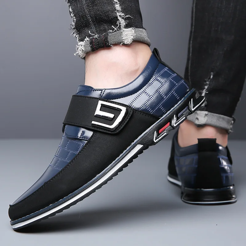 

Cross-Border Prince Fashion Casual50Magic Tape Embroidered Men's Leather Shoes Export Large Size53Trendy In-Stock Wenzhou Shoes