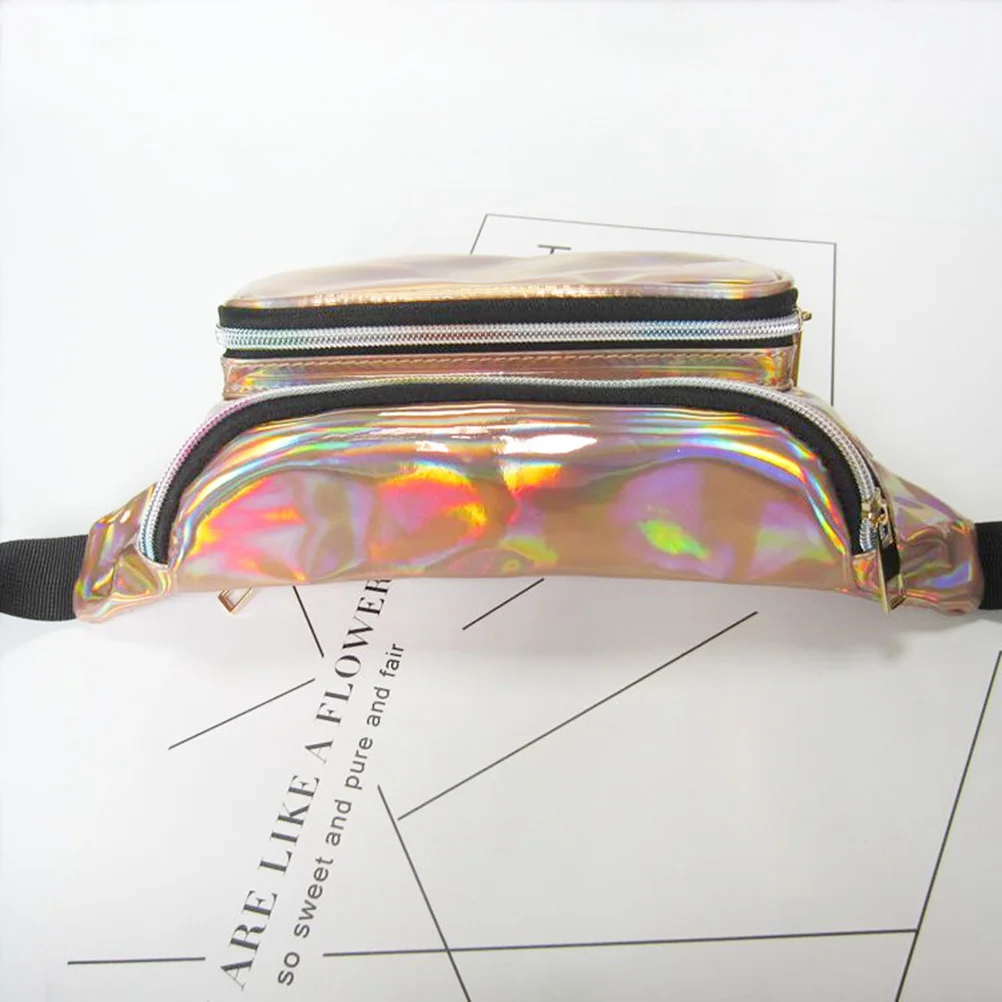 Hologram Waist Bag Waterproof Shiny Fanny Pack Gold Reflective Sunlight Fashion Crossbody Chest Bum Bag