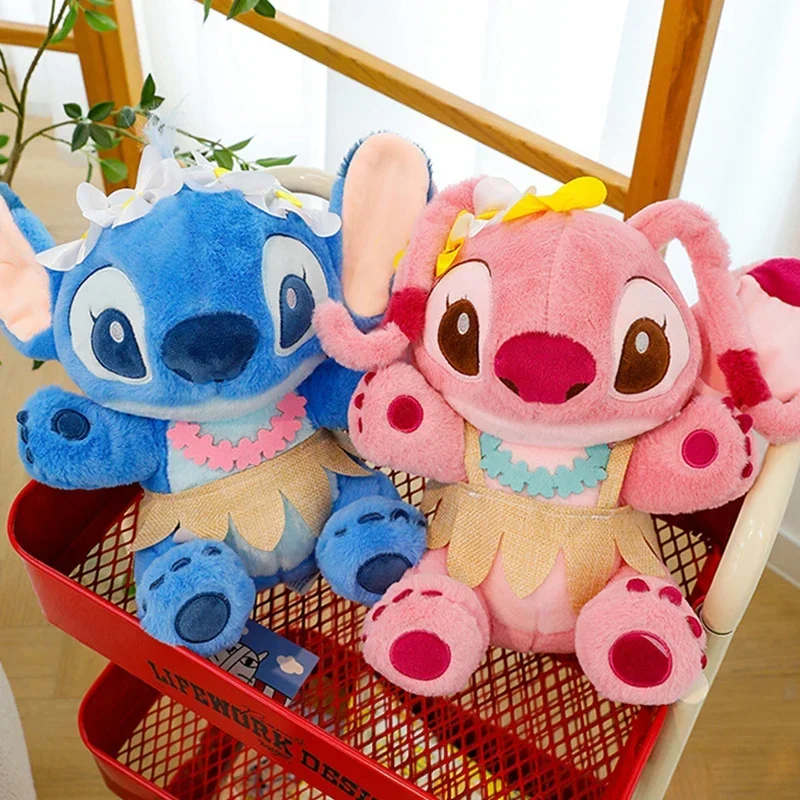 

30/70cm Disney Hawaii Lilo and Stitch Plush Toy Cartoon Cute Anime Summer Angel Doll Stuffed Plushie Soft Gift for Children