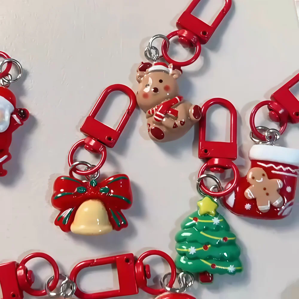 5-10 قطع لطيف الكرتون الأيائل سانتا المفاتيح، عيد الميلاد حزب عيد ميلاد الربيع مهرجان السنة الجديدة الزفاف كرنفال هدية الذكرى #6