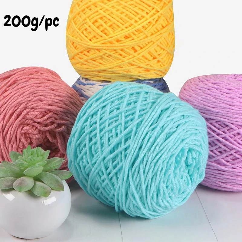 200g High-quality Milk Cotton Yarn,8 Strand Tufting Gun Special Yarn,DIY Carpet Scarf, Glove Bag Crochet Thread,Soft Chunky Yarn