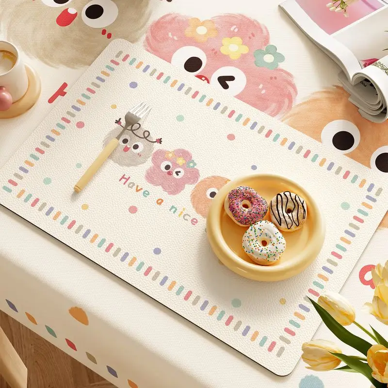 Cartoon Monster Tableware Drain Mat Fun Sayings Absorbent Quick-Dry Non-Slip Sink Countertop Mat Kitchen Home Decor Funny Mat
