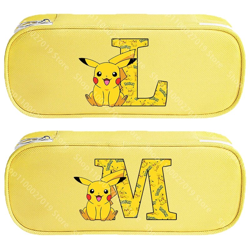 20,5 cm Cartoon-Federmäppchen für Jungen und Mädchen, Pokémon, Pikachu, Anime-Buchstaben, Schreibwaren, Oxford-Stoff, Federmäppchen, Geschenke für Studenten