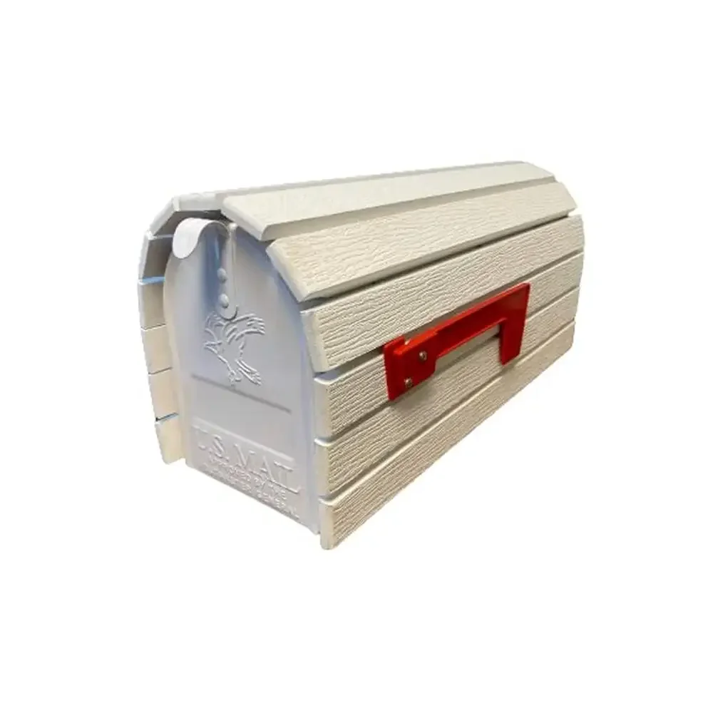 

Vinyl Wrapped Galvanized Steel Mailbox with Cedar Pattern Heavy-Duty Hand-Crafted 3/4 Inch Slats Ready Installation Paintable