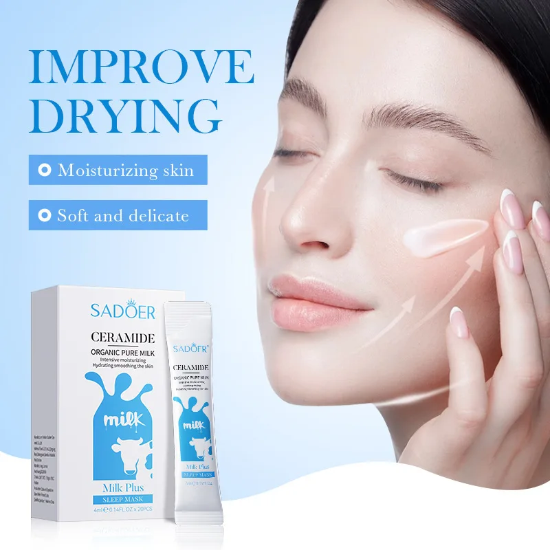 

Milk sleeping facial mask ceramide film rejuvenating, moisturizing, anti wrinkle, firming and moisturizing essence moisturizing