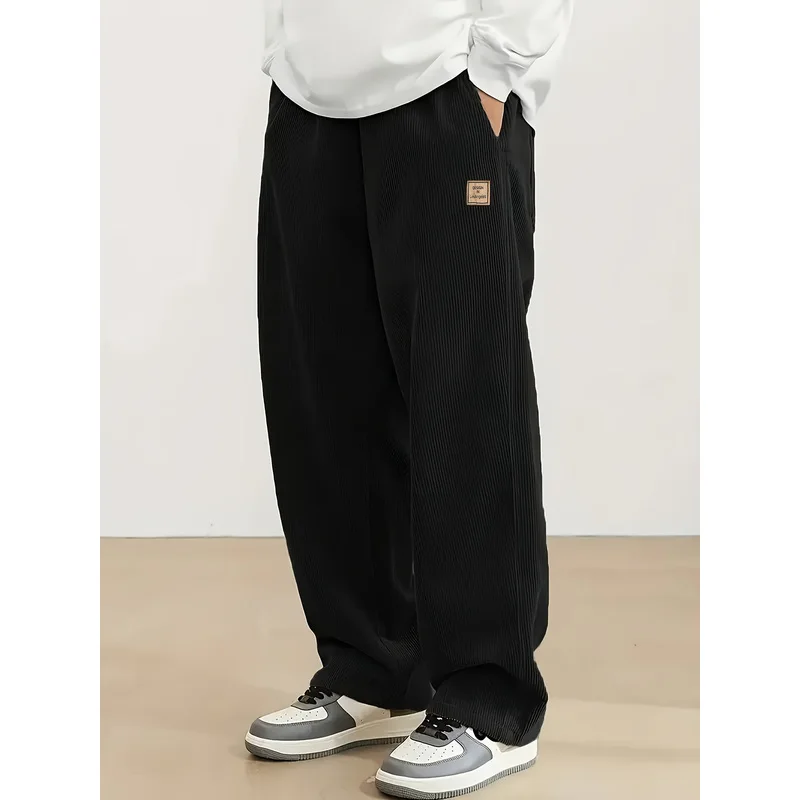 Winter Corduroy Trousers Men's New Thickened Straight Sweatpants Thermal Pants For Man Sports Clothes Padded Cold Weather Male