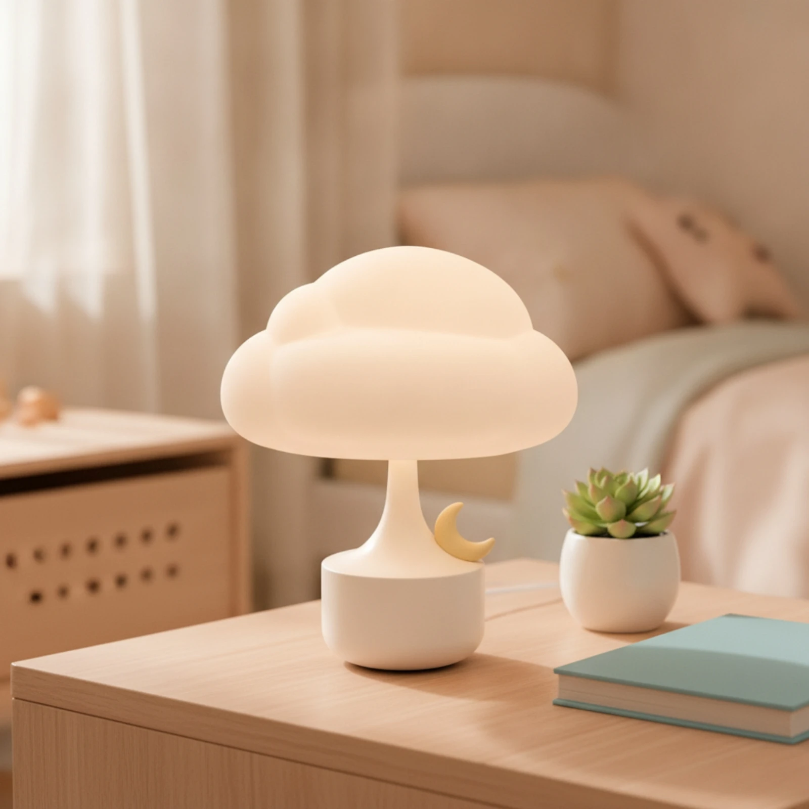 Cloud Night Light Washable Cloud Lamp Bedside Lamp with Silicone Shade Compact Warm for New Parents, Nursery, Bedroom