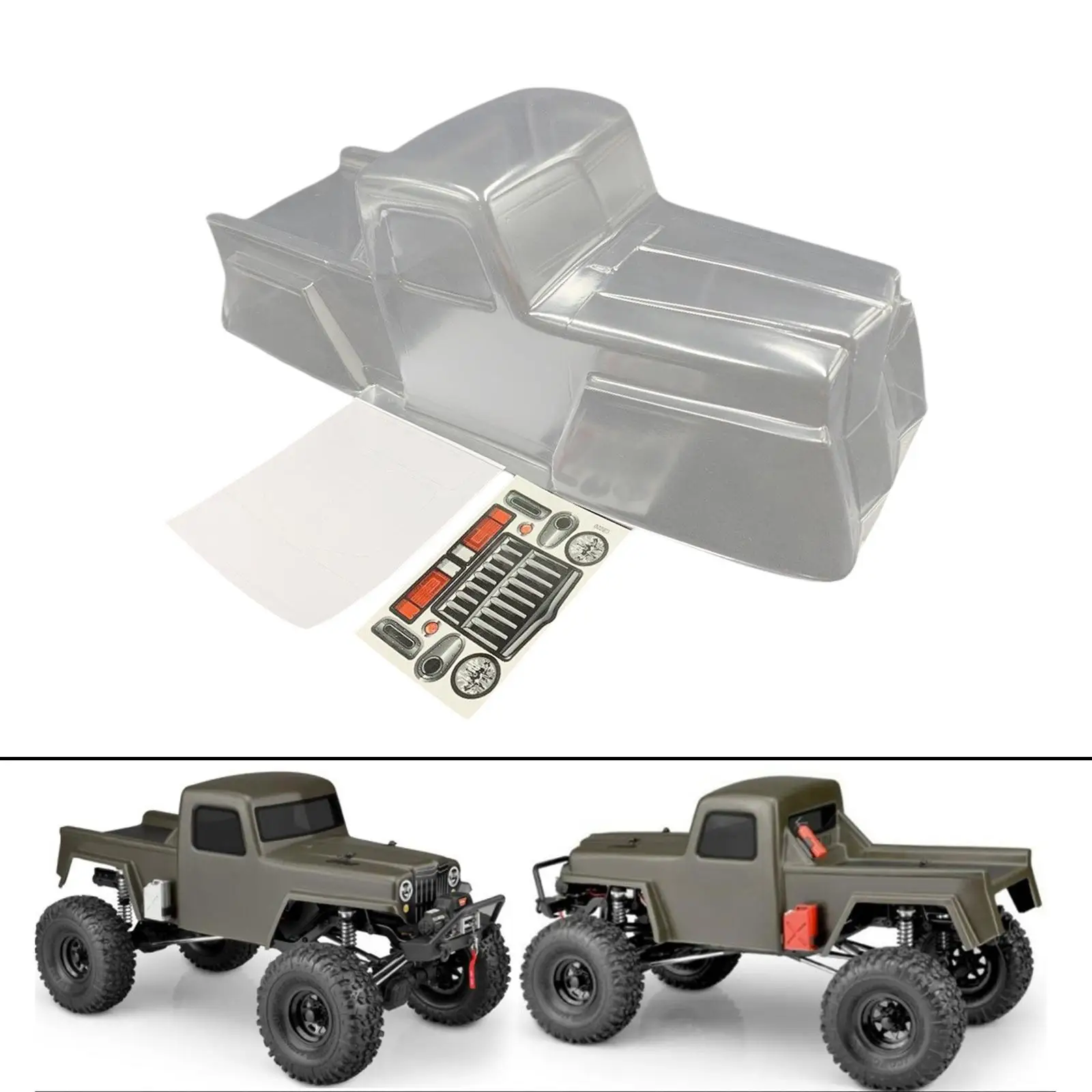 12.3 inch/313mm Wheelbase Body Car Shell for 1/10 RC Crawler Upgrade Parts