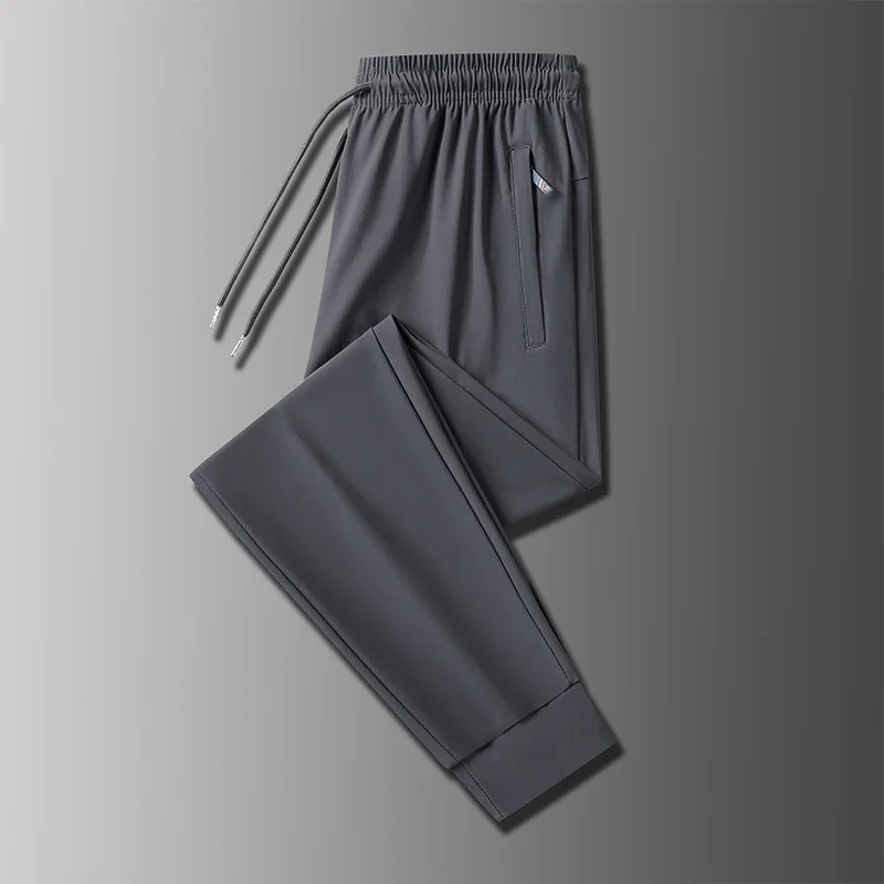 New Summer Sports and Casual Ice Silk Pants Loose Straight Ice Silk Men's Slim Fit Trousers