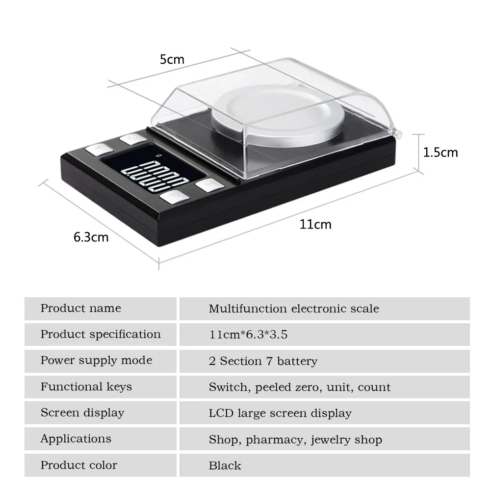 Digital Jewelry Scale Balance Gram Scale 0.01g 20g/50g/100g Accuracy For Gold Precision Mini Pocket Scale Kitchen Weight Tool