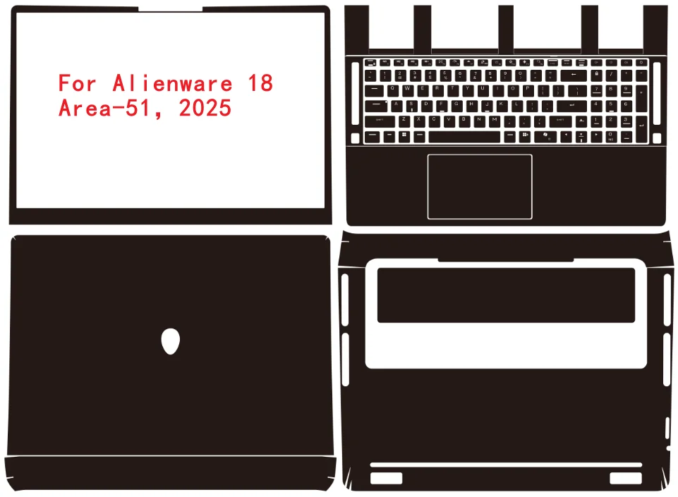 Pre Cut Laptop Vinyl Decal Cover Sticker Skin Protector For Alienware 18 Area-51，2025 、 Area-51M R2 2020 ， Area 51M 17 2019
