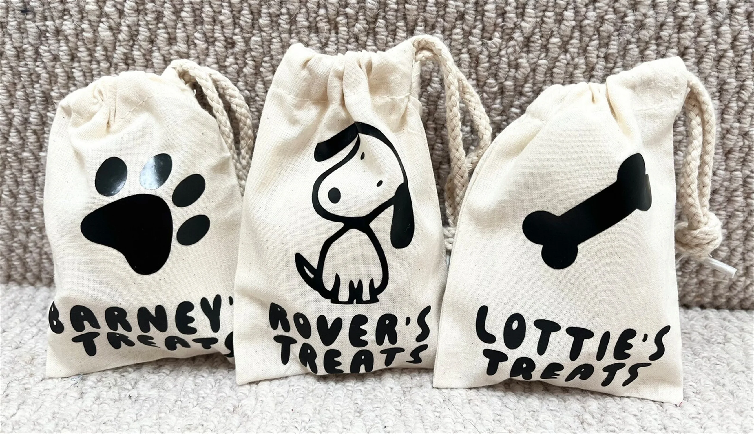 Bolsa de golosinas para perros personalizada, sobrinas para perros, walkies o entrenamiento, regalo para amantes de los perros, adiestramiento de cachorros, hueso, pata, prensa para mascotas, 25 uds.