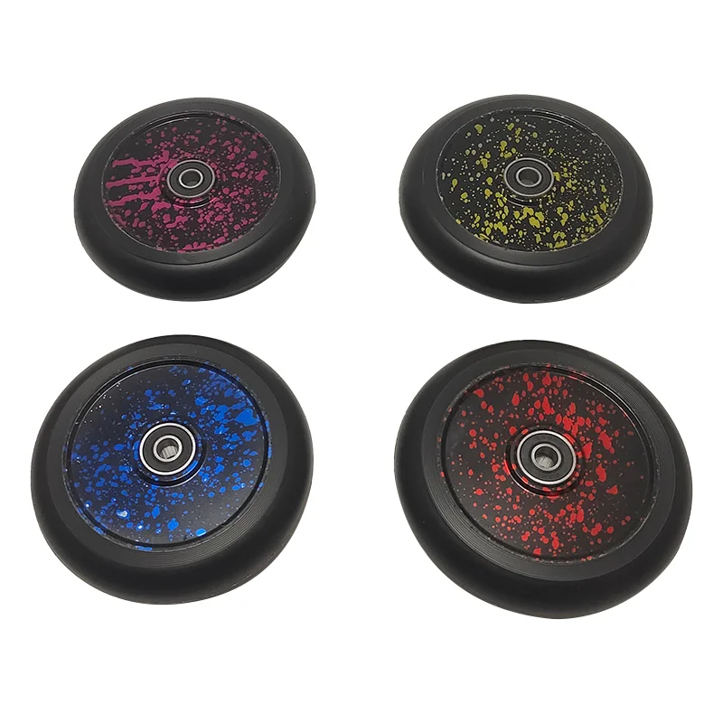 

110MM Pro Stunt/Push/Kick Scooter Wheels 88A PU with Bearings & Aluminum Hollow Core For Parts Accessories Wheel 2pcs/Set